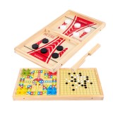 Joc de societate interactiv Karemi, 3 in 1, joc de puck, gobang, joc strategie