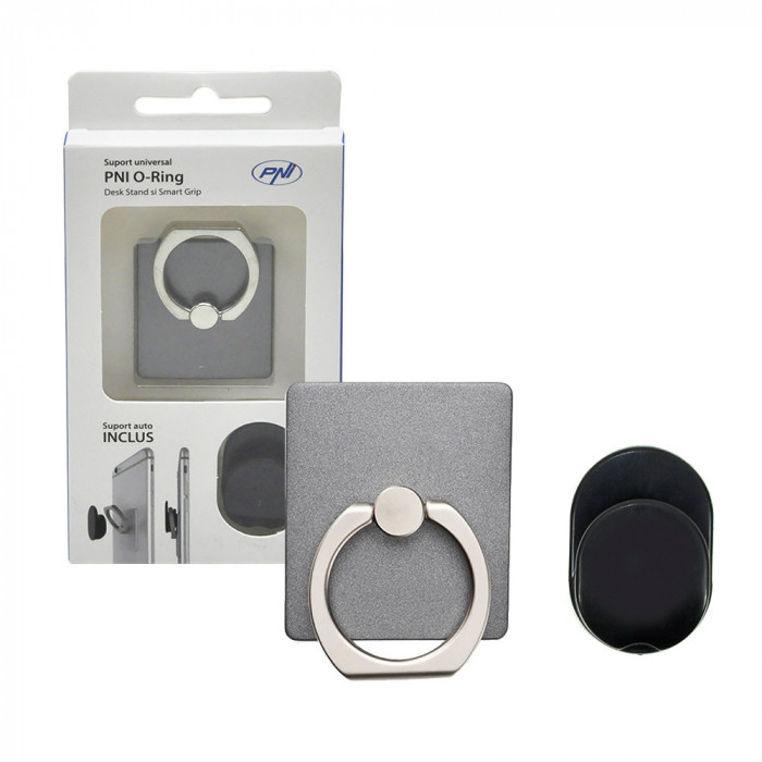Aproape nou: Suport universal PNI O-Ring, Desk Stand si Smart Grip, Light Black, su
