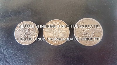 F587-Medalii al 3 lea Reich Jocurile Olimpice. Pret pe bucata. foto
