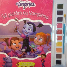 Disney. Vampirina. Să pictăm cu Vampirina. Carte de colorat cu pensulă și acuarele - Paperback brosat - Disney - Litera mică