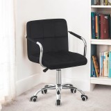 Scaun de birou conferinta inaltime reglabila manere cromate roti pivotante velur negru, ProCart