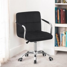Scaun de birou conferinta inaltime reglabila manere cromate roti pivotante velur negru