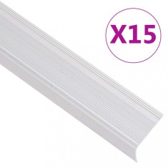 vidaXL Profile trepte formă L, 15 buc, argintiu, 100 cm, aluminiu