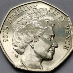 50 pence 2021 Isle of Man, QEII 95th Birthday, Bust from 1970, km#1710, 10.000ex