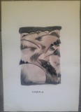 Iarna// acuarela, semnat Coman