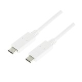 CABLU alimentare si date LOGILINK, pt. smartphone, USB 3.2, USB Type-C (T) la USB Type-C (T), 0.5m, alb, &quot;CU0130&quot; (timbru verde 0.08 lei)
