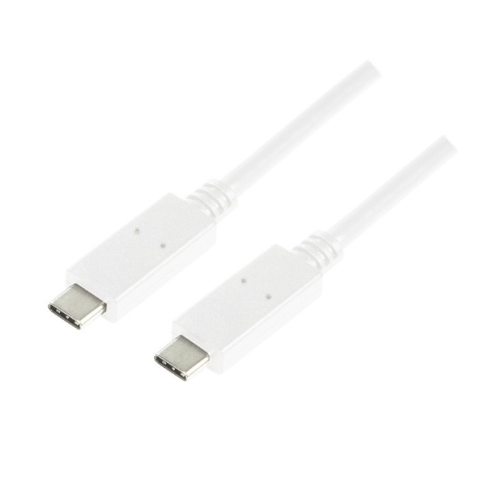 CABLU alimentare si date LOGILINK, pt. smartphone, USB 3.2, USB Type-C (T) la USB Type-C (T), 0.5m, alb, &quot;CU0130&quot; (timbru verde 0.08 lei)