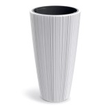 Ghiveci decorativ de flori, rotund, inalt, alb, 39x73 cm, 60/20 L, Oro