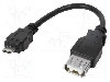 Cablu USB A soclu, USB B micro mufa, USB 2.0, lungime 80mm, {{Culoare izola&amp;#355;ie}}, LOGILINK - AU0030