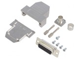 Conector D-Sub 15 PIN Mufă Mamă pentru Lipire Pe Cablu Neagră