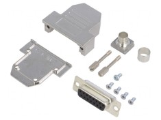 Conector D-Sub 15 PIN Mufă Mamă pentru Lipire Pe Cablu Neagră