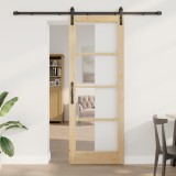 Ușă glisantă vidaXL cu set de accesorii &#039;ORKDAL&#039;78x211 cm, Ușă interioară vidaXL cu sticlă &#039;ORKDAL&#039;78x211x4 cm din lemn de pin masiv