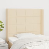 vidaXL Tăblie de pat cu aripioare, crem, 103x16x118/128 cm, textil