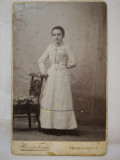 Foto veche carton CDV Hess es Tarsa, Timisoara/ Temesvarott, tanara femeie, moda