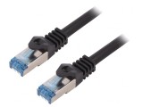 Cablu Patch S/FTP Cat6a Negru 5m LSZH, Logilink