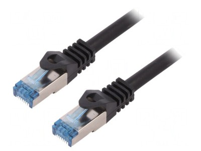 Cablu Patch S/FTP Cat6a Negru 5m LSZH foto
