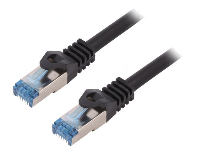 Cablu Patch S/FTP Cat6a Negru 5m LSZH