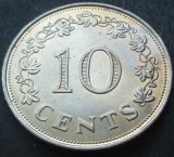 Cumpara ieftin Moneda 10 CENTI - MALTA, anul 1972 *cod 1755 D = UNC - peste 11 GRAME!, Europa