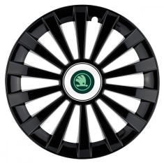 Set 4 capace roti Meridian negru pentru gama auto Skoda Nou Verde, R14
