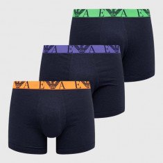 Emporio Armani Underwear boxeri 3-pack barbati, culoarea albastru marin