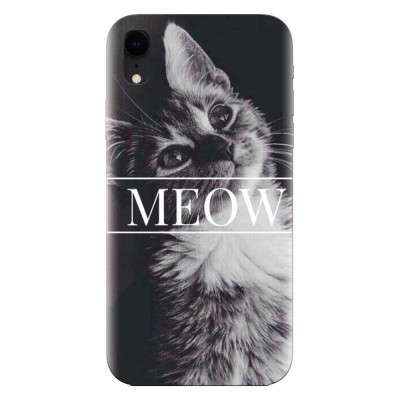 Husa silicon pentru Apple Iphone XR, Meow Cute Cat foto