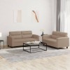 VidaXL Set de canapele cu perne, 2 piese, cappuccino, piele ecologică 3202366