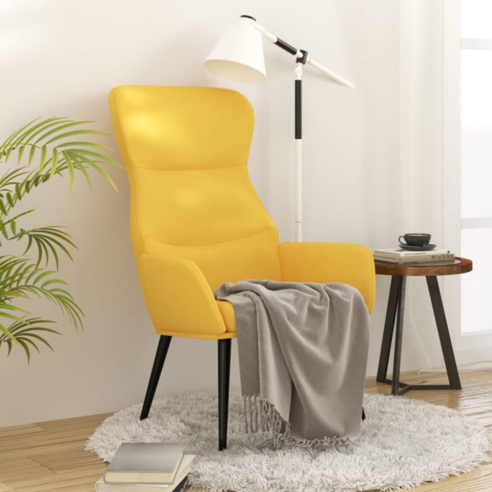 Gossi scaun de relaxare, galben mustar, material textil