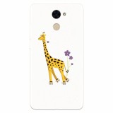 Husa silicon pentru Huawei Enjoy 7 Plus, Rollerskating Girafe Illustration