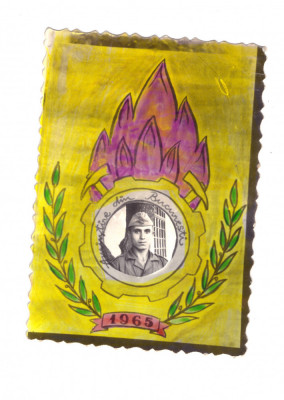 Foto mica militar pompieri Amintire din Bucuresti, 1965, stare buna foto