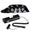 Lampa LED Stroboscopica Parbriz Auto 12V, 4 LED-uri Super Luminoase, Portocalie, 19cm, 12W, Prindere Ventuze