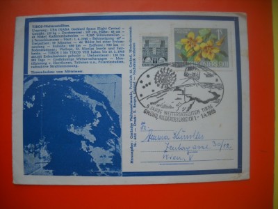 HOPCT PLIC S NR 583 TIROS SATELITUL METEOROLOGIC 1965 AUSTRIA foto