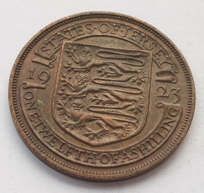 102. Moneda Jersey 1/12 shilling 1923 (tiraj 301.200 buc) foto