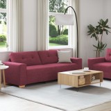 vidaXL Set de 2 Canapele cu Perne Roșu Vin Material Textil