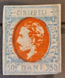 Romania 1872 - Carol l cu Barba 50 bani,Lp.34