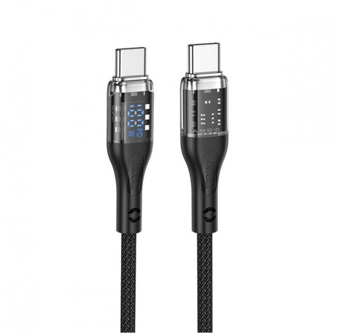 Cablu transfer date si incarcare Hoco U115 USB-C PD100W QC3.0 1m, Negru