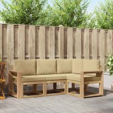 vidaXL Set de canapele de exterior cu pernă 4 pcs Alb și Bej 3387567