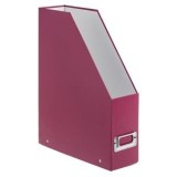 Suport dosare din carton, roz, cu husă metalică pentru etichetă, 24x8x33 cm, CMCLASS