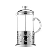 Ceainic infuzor Beans din sticla borosilicata cu maner si sita de tip presa, 600 ml