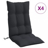 Cumpara ieftin Perne de scaun cu spatar inalt, 4 buc, negru, tesatura Oxford