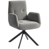 HOMCOM Fotoliu tapitat, fotoliu accente, design modern, rotativ, p&acirc;nă la 120 kg, Gri &icirc;nchis | Aosom Romania