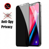 Folie Sticla Securizata 9D Privacy Apple iPhone XS Max, Tempered Glass Negru Blister