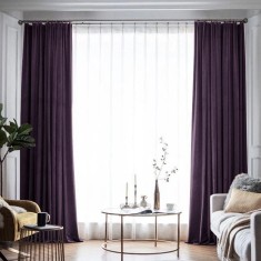 Draperie din catifea blackout cu rejansa din bumbac tip fagure, Madison, 150x220 cm, densitate 700 g/ml, Thamarind, 1 buc