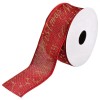 Panglică Decorativă Brad Crăciun Merry Christmas, Poliester, Roșu, 5m x 38mm, Oem