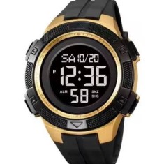 Ceas de mana barbatesc Skmei Casual Digital Lumina de fundal Sport Afisare data Alarma Negru Auriu