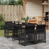 Cumpara ieftin Gossi set mobilier de gradina cu perne, 5 piese, negru, poliratan