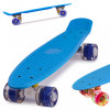Skateboard penny board pentru copii cu roti din cauciuc, iluminate led, culoare albastra, AVEX