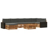 vidaXL Set de canapele de exterior cu pernă 8 pcs Natural și Antracit 3383665