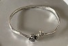 Brățară argint 925 sterling marcată, cu trandafir, reglabilă,13 g , elegantă, stare foarte bună, nouă, nefolosită / buna de cadou