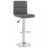 vidaXL Scaun de bar, gri, piele ecologică