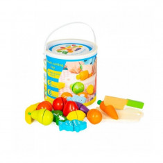 Set de fructe si legume din lemn, 13 elemente, Ecotoys HC517244